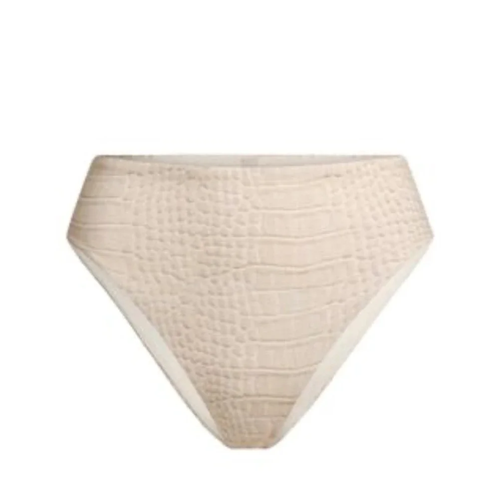 SKIMS Signature Swim Mid Waist Bottom Dune Crocodile Print Women's Medium